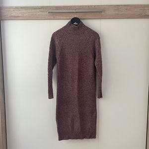 Women’s XS Balloon Long Sleeve Cable Knit Cozy Sweater Dress, Worn Once